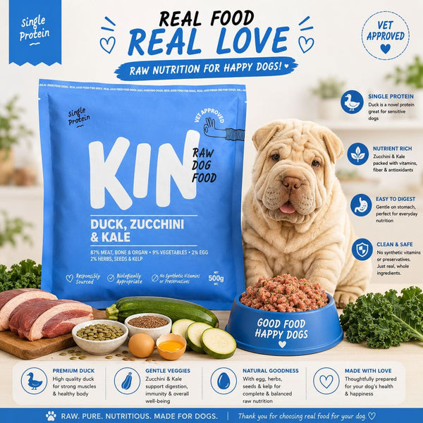 KINDOGFOOD Makanan Anjing RAW Duck Zucchini and Kale 500gr no type Tidak ada merek 