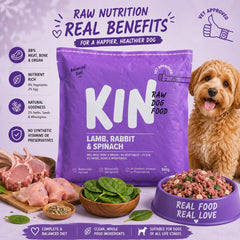 KINDOGFOOD Makanan Anjing RAW Lamb, Rabbit and Spinach 500GR no type Tidak ada merek 