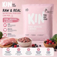 KINDOGFOOD Makanan Anjing RAW Pork , Broccoli and Berries 500GR no type Tidak ada merek 