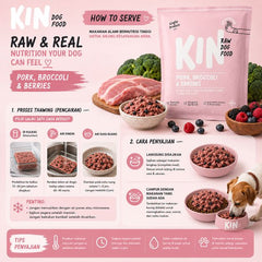 KINDOGFOOD Makanan Anjing RAW Pork , Broccoli and Berries 500GR no type Tidak ada merek 