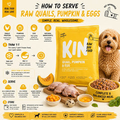 KINDOGFOOD Makanan Anjing RAW Quails, Pumpkin and Eggs 500GR no type Tidak ada merek 