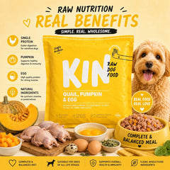 KINDOGFOOD Makanan Anjing RAW Quails, Pumpkin and Eggs 500GR no type Tidak ada merek 