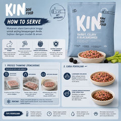 KINDOGFOOD Makanan Anjing RAW Rabbit, Celery and Blackberries 500gr no type Tidak ada merek 
