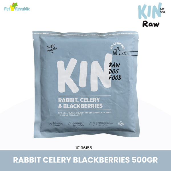 KINDOGFOOD Makanan Anjing RAW Rabbit, Celery and Blackberries 500gr no type Tidak ada merek 