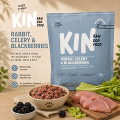 KINDOGFOOD Makanan Anjing RAW Rabbit, Celery and Blackberries 500gr no type Tidak ada merek 