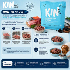 KINDOGFOOD Snack Anjing RAW Wild Fish, Beef and Turkey 500GR no type Tidak ada merek 