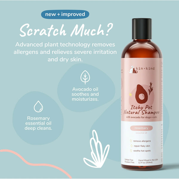 KIN+KIND Shampoo Anjing Kucing Natural ITCHY Rosemary 354ml no type Tidak ada merek 