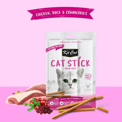 KITCAT Snack Anjing Cat Stick Chicken Duck Cranberries 15gr no type Tidak ada merek 