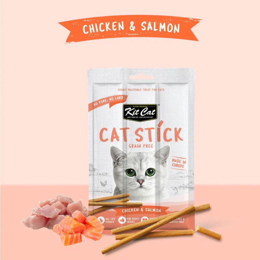 KITCAT Snack Kucing Cat Stick Chicken and Salmon 15gr no type Tidak ada merek 