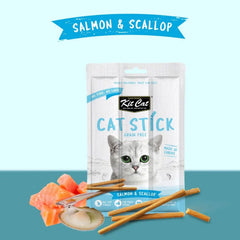 KITCAT Snack Kucing Cat Stick Salmon and Scallop 15gr no type Tidak ada merek 