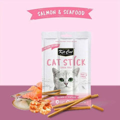 KITCAT Snack Kucing Cat Stick Salmon and Seafood 15gr no type Tidak ada merek 