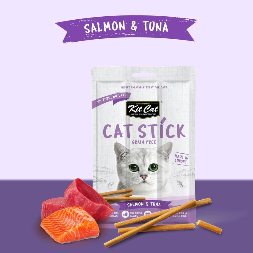 KITCAT Snack Kucing Cat Stick Salmon and Tuna 15gr - Pet Republic Indonesia