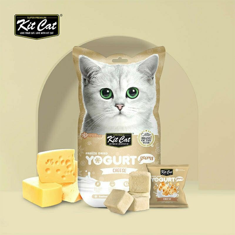 KITCAT Snack Kucing Freeze Dried Yogurt Yums Cheese 10g - Pet Republic Indonesia