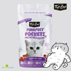KITCAT Snack Kucing Purrfect Pockets Sensitive Care 60gr no type Tidak ada merek 