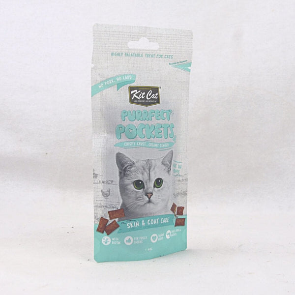 KITCAT Snack Kucing Purrfect Pockets Skin and Coat Care 60gr no type Kit Cat 