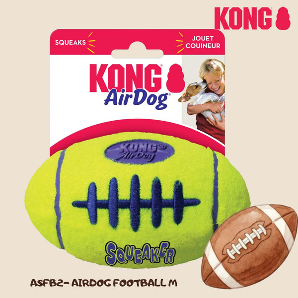 KONG ASFB2 Mainan Anjing AirDog Squeaker Football Medium no type Tidak ada merek 