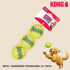 KONG AST2 Mainan Anjing Squeakair Ball Medium 3pcs no type Tidak ada merek 