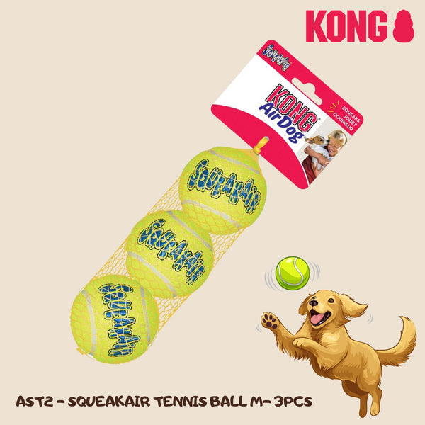 KONG AST2 Mainan Anjing Squeakair Ball Medium 3pcs no type Tidak ada merek 