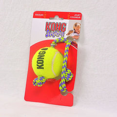 KONG AST21 Mainan Anjing Squeakair Tennis Ball with Rope Medium no type Tidak ada merek 