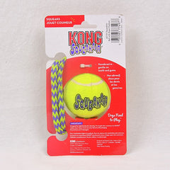 KONG AST21 Mainan Anjing Squeakair Tennis Ball with Rope Medium no type Tidak ada merek 