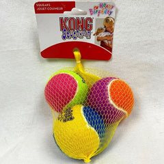 KONG AST2Y Mainan Anjing SqueakAir Birthday Balls 3pcs Medium no type Tidak ada merek 