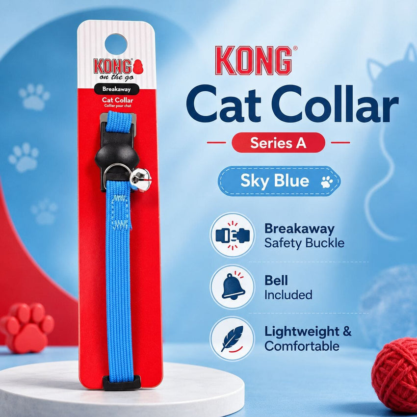 KONG Kalung Kucing Cat Collar Series A3 Light Blue Pet Collar and Leash Pet Republic Indonesia 