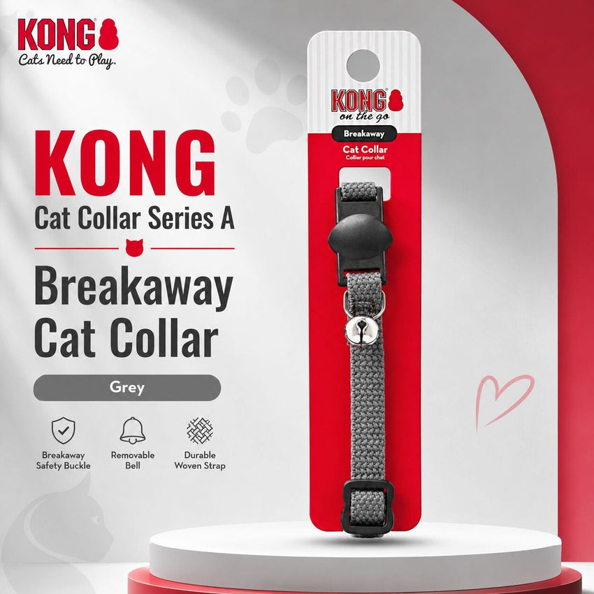 KONG Kalung Kucing Cat Collar Series A5 Grey Pet Collar and Leash Tidak ada merek 