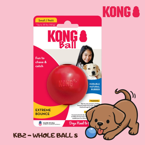 KONG KB2 Mainan Anjing BALL Small no type Tidak ada merek 