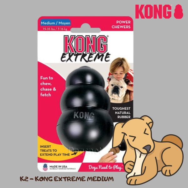 KONG Mainan Anjing K2 Extreme Medium Black no type Tidak ada merek 