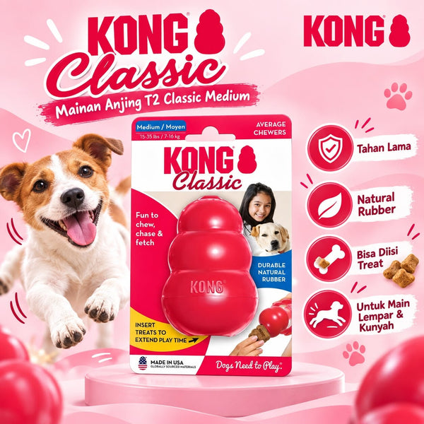 KONG Mainan Anjing T2 Classic Medium no type Tidak ada merek 