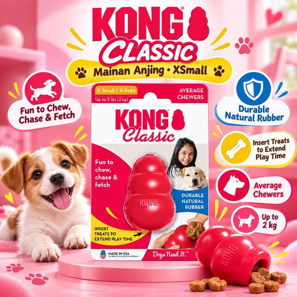 KONG Mainan Anjing T4 Classic Xsmall no type Tidak ada merek 