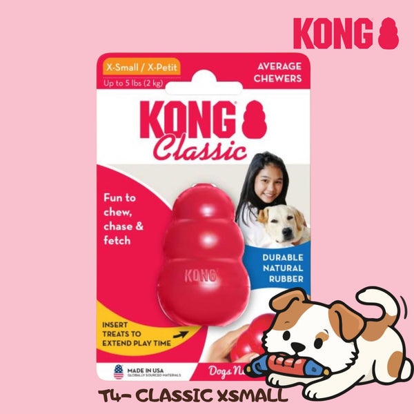 KONG Mainan Anjing T4 Classic Xsmall no type Tidak ada merek 