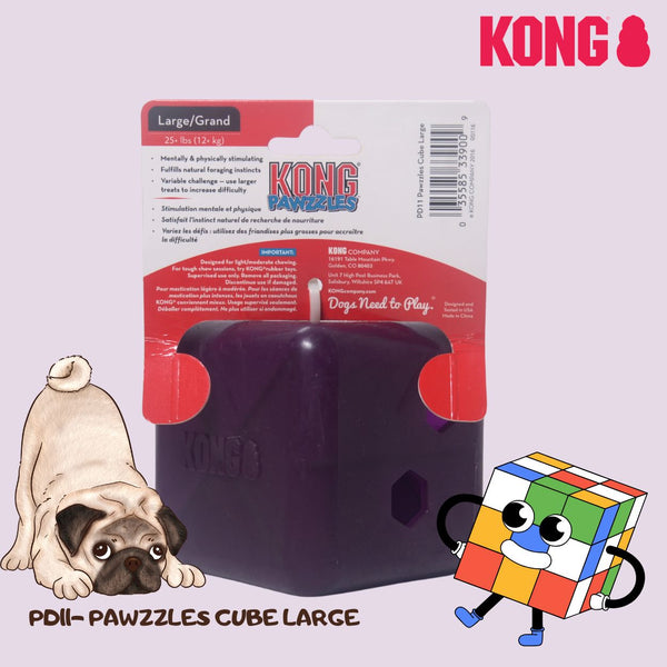 KONG PD11 Mainan Anjing Pawzzles Cube Purple Large Dog Toy Tidak ada merek 