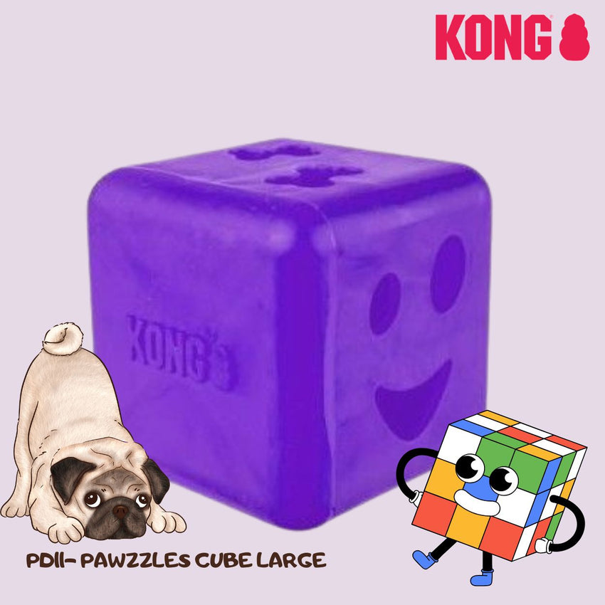 KONG PD11 Mainan Anjing Pawzzles Cube Purple Large Dog Toy Tidak ada merek 