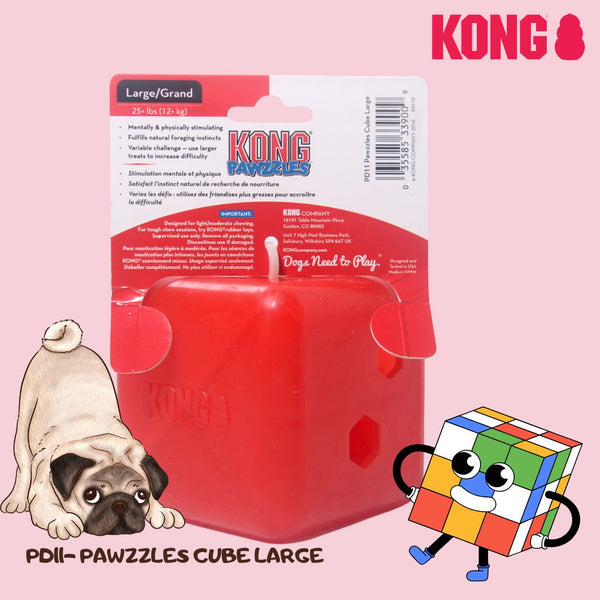 KONG PD11 Mainan Anjing Pawzzles Cube Red Large Dog Toy Tidak ada merek 