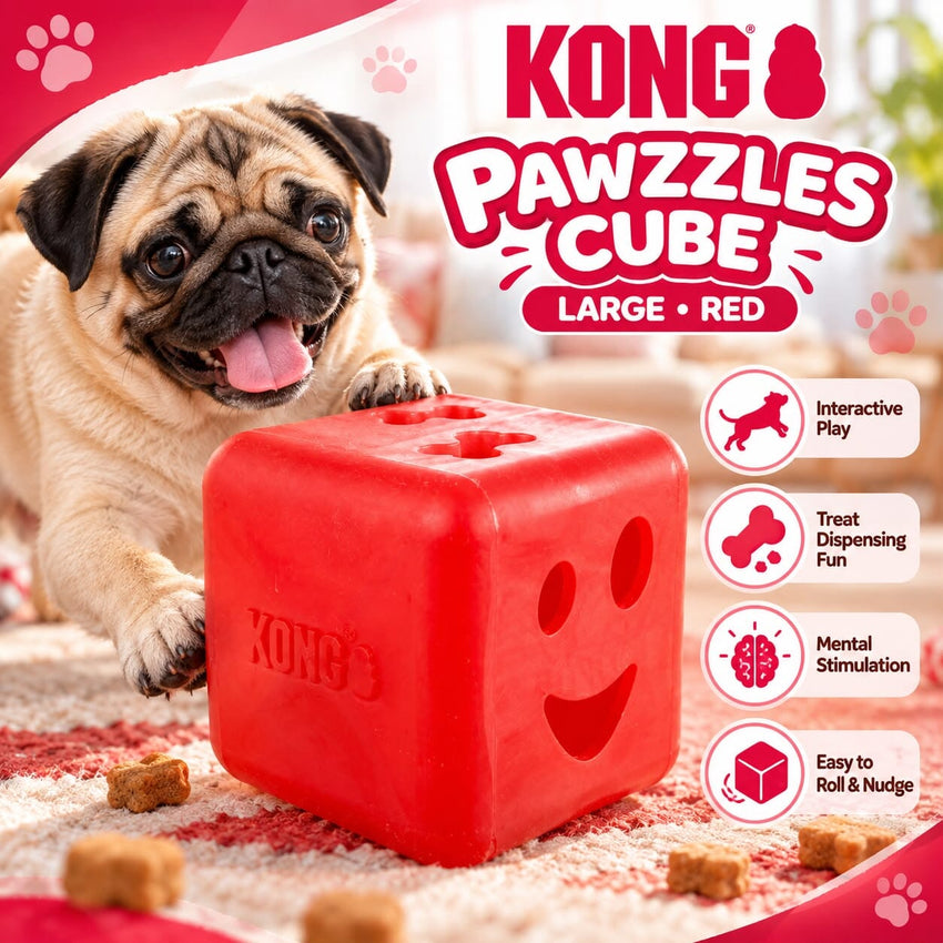 KONG PD11 Mainan Anjing Pawzzles Cube Red Large Dog Toy Tidak ada merek 