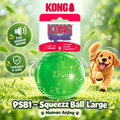 KONG PSB1 Mainan Anjing Squeezz BALL Large Green no type Tidak ada merek 