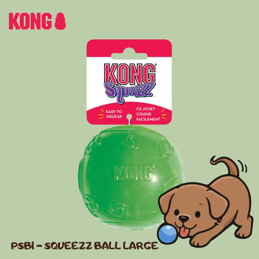KONG PSB1 Mainan Anjing Squeezz BALL Large Green no type Tidak ada merek 