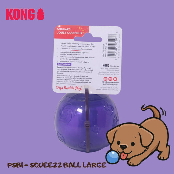 KONG PSB1 Mainan Anjing Squeezz Ball Large Purple Dog Toy Tidak ada merek 