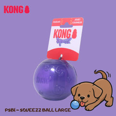 KONG PSB1 Mainan Anjing Squeezz Ball Large Purple Dog Toy Tidak ada merek 