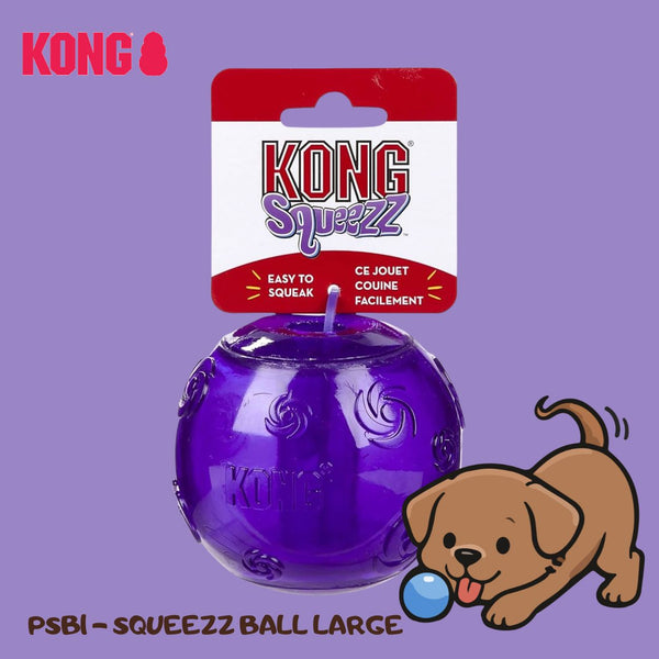 KONG PSB1 Mainan Anjing Squeezz Ball Large Purple Dog Toy Tidak ada merek 