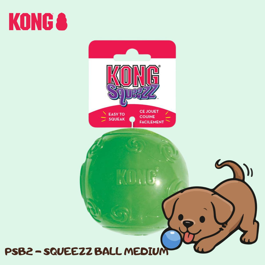 KONG PSB2 Mainan Anjing Squeezz Ball Medium Green no type Tidak ada merek 