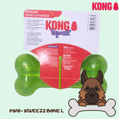 KONG PSN1 Mainan Anjing Squeezz Bone Large Green Dog Toy Tidak ada merek 