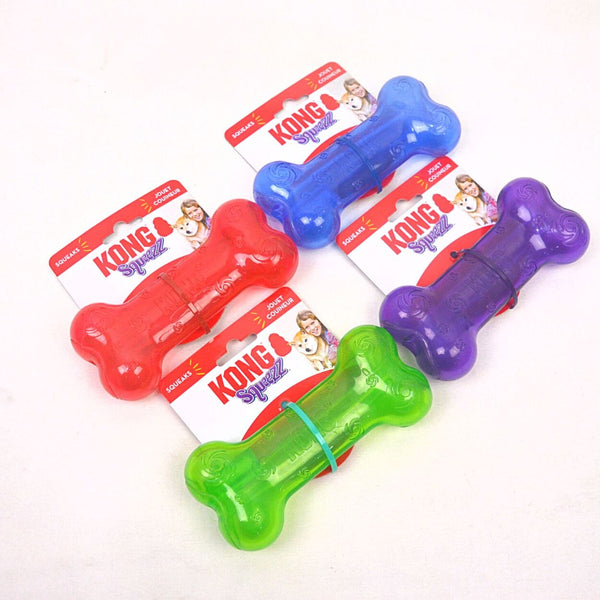 KONG PSN2 Mainan Anjing Squeezz Bone Medium Red Dog Toy Tidak ada merek 