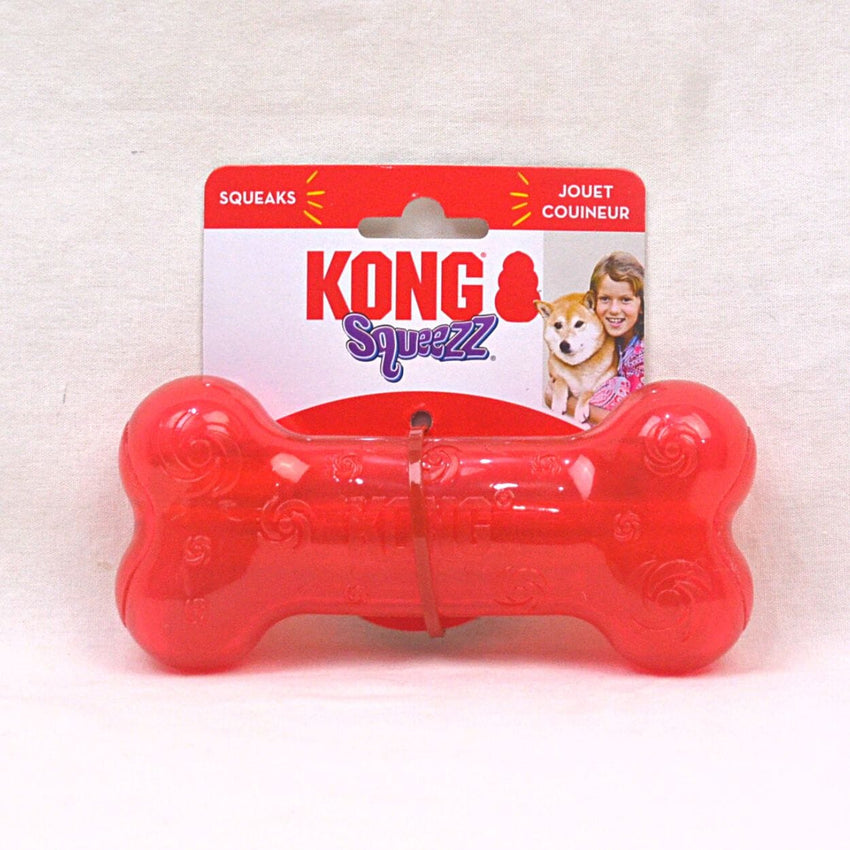 KONG PSN2 Mainan Anjing Squeezz Bone Medium Red Dog Toy Tidak ada merek 