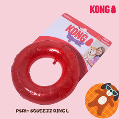 KONG PSR1 Mainan Anjing Squeezz Ring Large Red Dog Toy Tidak ada merek 