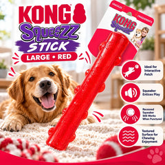 KONG PSS1 Mainan Anjing Squeezz Stick Large Red Dog Toy Tidak ada merek 