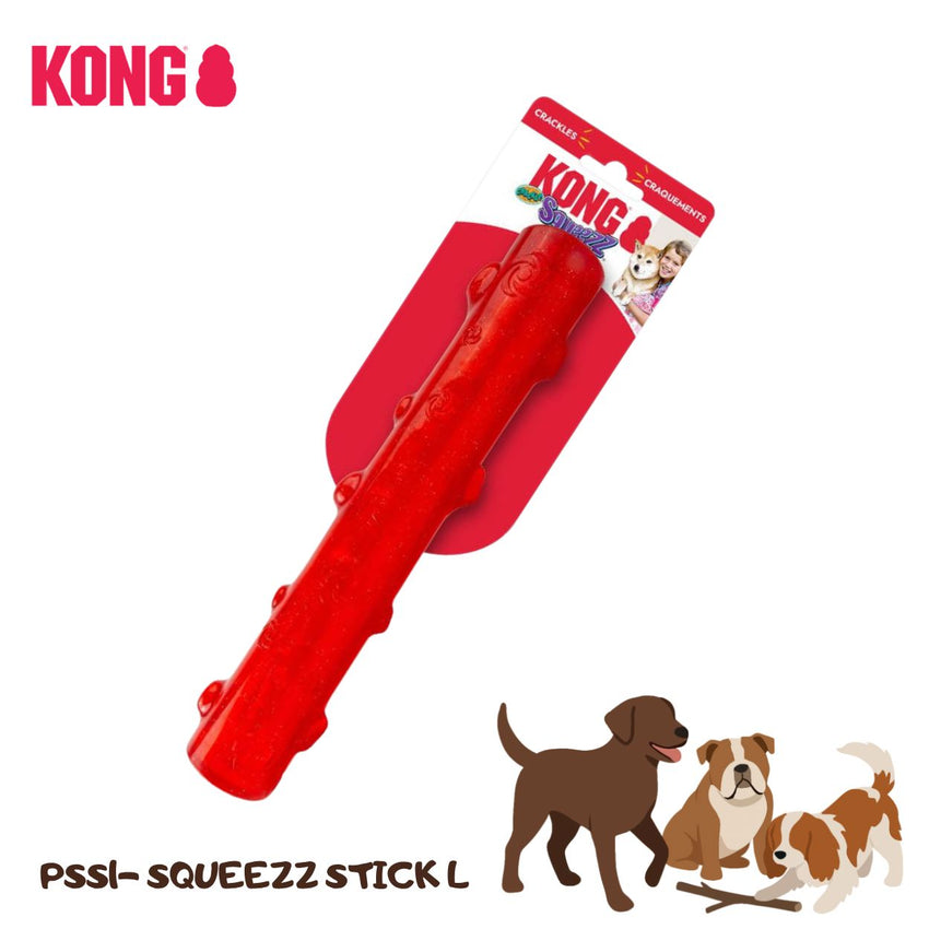 KONG PSS1 Mainan Anjing Squeezz Stick Large Red Dog Toy Tidak ada merek 