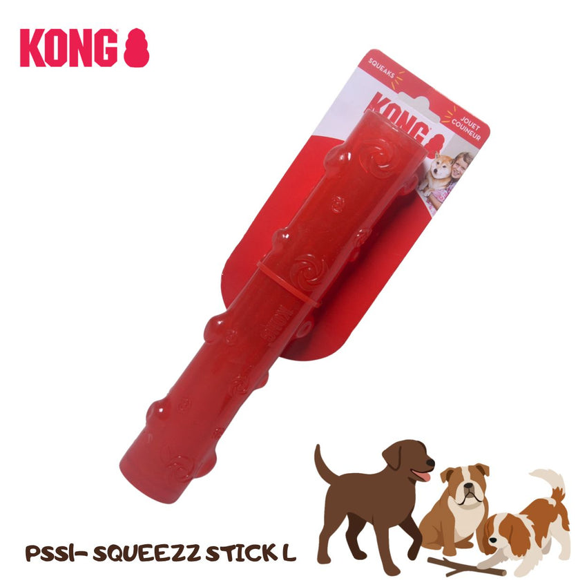 KONG PSS1 Mainan Anjing Squeezz Stick Large Red Dog Toy Tidak ada merek 