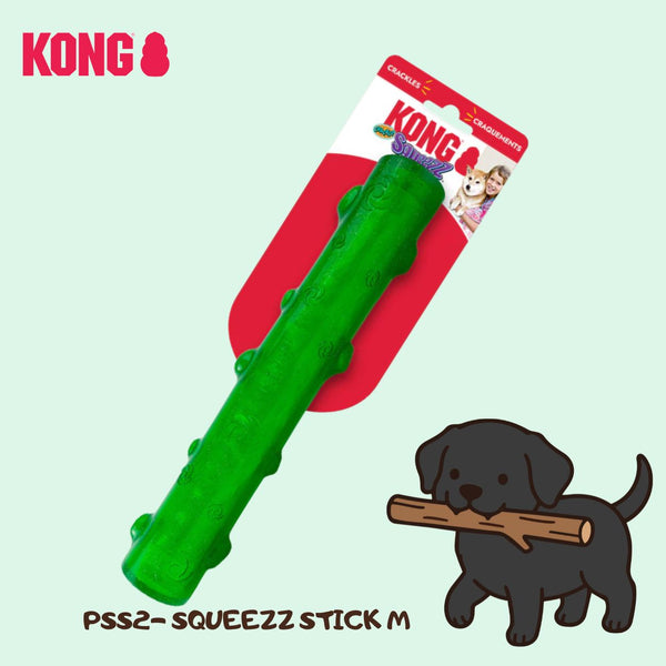 KONG PSS2 Mainan Anjing Squeezz Stick Medium Green Dog Toy Tidak ada merek 